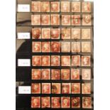 GB QV 1d red (line engraved) 1864-79 issues in complete plate position collection AA-TL, 240 used