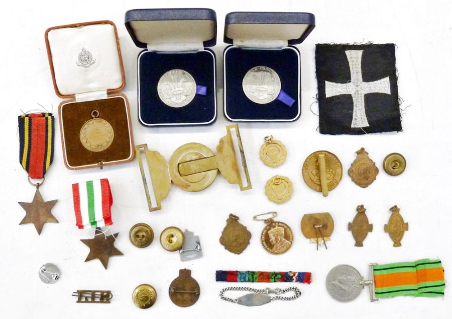 WWII Burma Star, Italy Star war medal, Royal Gloucestershire, Berkshire and Wiltshire Regiment - Image 2 of 3
