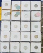 Folder of UK coins including 60 sixpences from Victoria to Elizabeth II, various grades, some