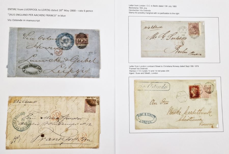 Belgium: cross-channel mail and postal history collection 1731 to 1946, in black folder, 70+ - Image 7 of 16