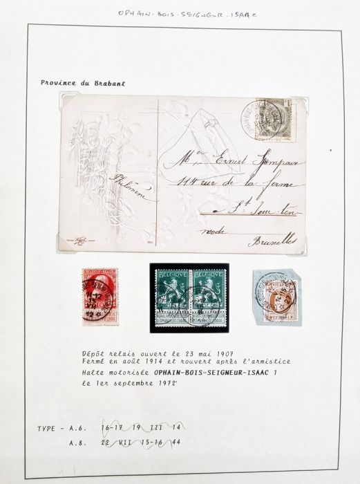 Provincial postmarks of Brabant in black 130+ page ring binder including registered, railway, - Image 9 of 14