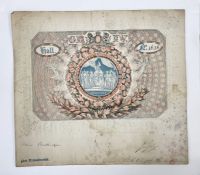 King George IV coronation banquet ticket made out to a Mrs. Anderson, No.1636, 19th July 1821