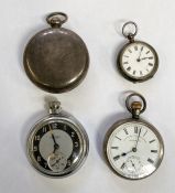 Three silver watches, W.E. Watts Ltd., Nottingham, English lever in working order, lady's silver fob
