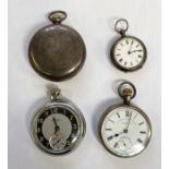 Three silver watches, W.E. Watts Ltd., Nottingham, English lever in working order, lady's silver fob