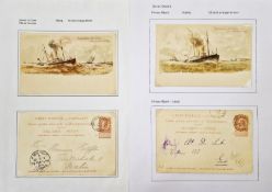 Belgium: Ostend-Dover crossing collection in four black folders with used and unused postcards,
