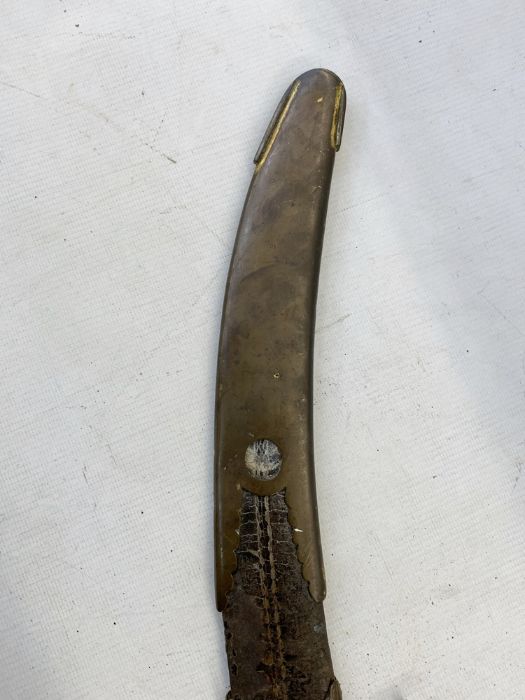 1803 pattern officer's sabre with ornate gilt engraved blued blade, pierced brass hand guard and - Image 11 of 26