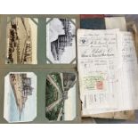 Album of 20th century postcards, Birmingham sketch August 1973, cigarette cards, newspaper cuttings,