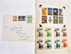 Green Simplex 60+ page album full of promotional Scout cinderella stamps, stickers, labels and