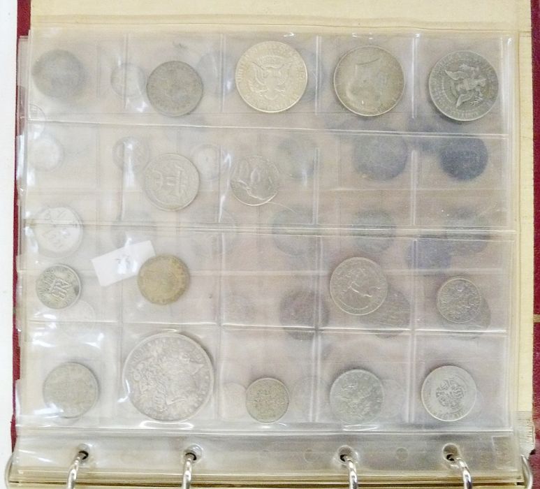 Folders of coins (five) comprising of silver (pre 47) half coins (34) nickel (five), florins (pre - Image 10 of 49