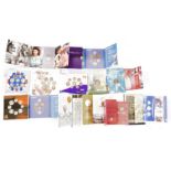 Set of 10 brilliant uncirculated coin sets, including 2008 All Change (two), 200th anniversary of
