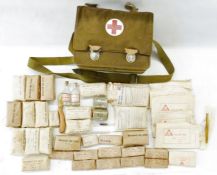 Czechoslovakia army medical kit bag with original contents, blue canvas medical kitbag, bicycle