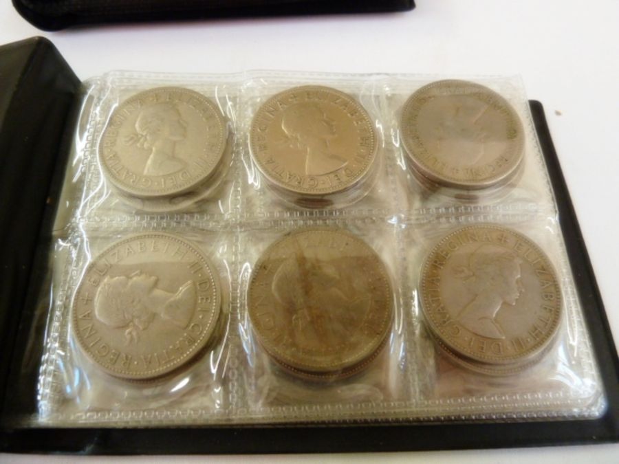 Folders of coins (five) comprising of silver (pre 47) half coins (34) nickel (five), florins (pre - Image 17 of 49