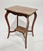 Walnut inlaid rectangular-shaped occasional table with undertier, 69.5cm high x 55cm wide x 41cm