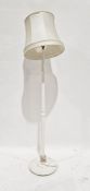 White painted standard lamp with cream shade, 177cm high approx. (including shade)