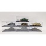 Seven cased Altaya 1/72 diecast model tanks to include M4A3 Sherman 756th Tank Battalion 5th Army, 2