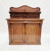 Victorian mahogany sideboard with pair of panelled cupboards, 125cm wide and a 19th century mahogany