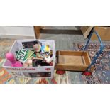 Small quantity of vintage children's toys to include, Tri-ang Baby Walker, Twister skittle, Fix