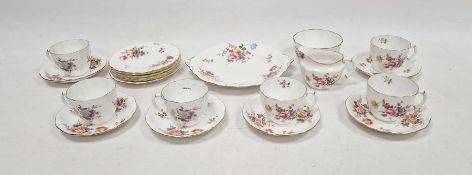Royal Crown Derby 'Derby Posies' part tea service comprising of six cups and saucers, milk jug,