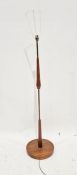 Mid to late 20th century, possibly teak and metal, standard lamp, 120cm high