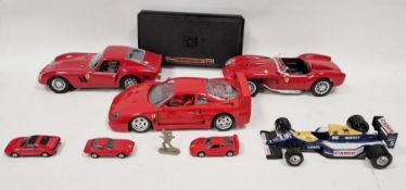 Seven loose mainly Burago unboxed diecast model cars to include 1/18 scale Ferrari 250 Testa Rosa (