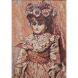 V Jones  Oil on board Impasto study of a Victorian doll, signed lower right, 74.5cm x 52cm