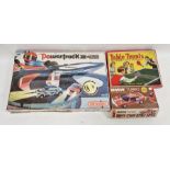 Matchbox Powertrack 3000 in box together with a BMW Turbo with Hinged headlamps and 4-way remote