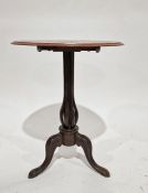 Walnut oval inlaid occasional table on tripod base, 70cm high x 59.5cm x 43.5cm