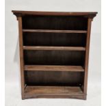 Oak stained four-tier bookcase, 122cm high x 104cm wide x 28cm deep