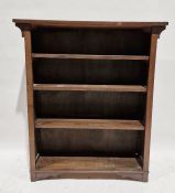 Oak stained four-tier bookcase, 122cm high x 104cm wide x 28cm deep