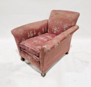 Upholstered armchair , chinoiserie pattern, on wooden supports