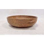 Mouseman carved wooden bowl Condition Report Some scratches and very small chips to base off bowl.