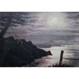 Alan Davies  Watercolour "Evening Reflections, Pwll Deri", signed lower right, framed and glazed,