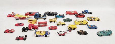 Large quantity of mainly Matchbox playworn diecast model cars to include No 72 Jeep, No 8 D9