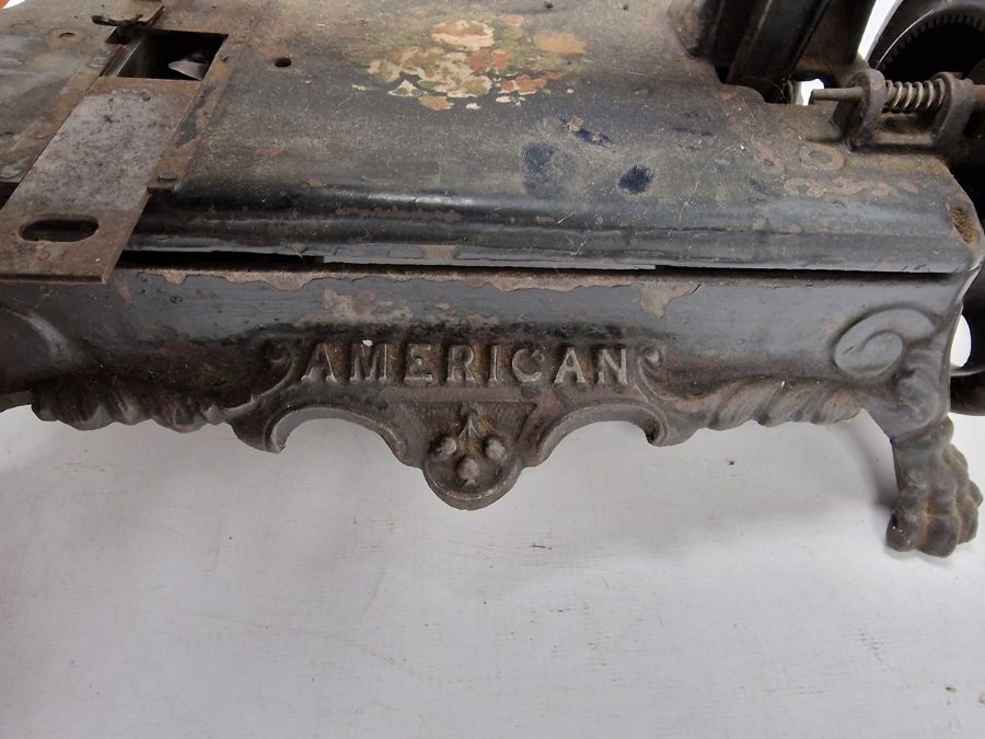 Mid- to late 19th century 'American Registered' sewing machine on heavy cut iron base - Image 3 of 3