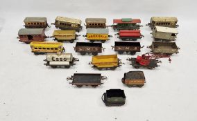 Quantity of loose and boxed Hornby O' Gauge rolling stock to include No.1 Cattle Truck (boxed),