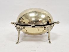 Silver-plated dome top revolving breakfast dish, 20cm high