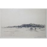 Nathaniel Sparks (1880-1957) Etching  Estuary scene, signed in pencil to the margin and dated