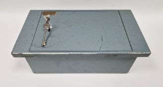 Metal floor safe with Safeguard Devices label, 40cm x 22.5cm x 13cm