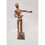 Large wooden artist's mannequin, jointed , 69cm high Condition ReportThis item is in used/ paint