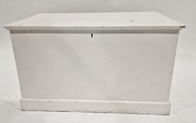 White painted two-handled blanket chest, 64cm high x 111cm wide x 60cm deep