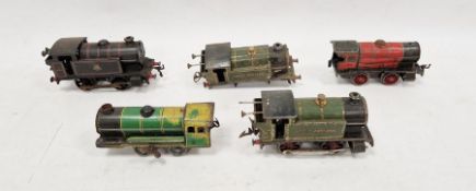 Four Hornby O' gauge tinplate 0-4-0 locomotives to include 2 x Hornby Great Western 6600