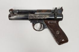 Webley & Scott, Birmingham 'The Premier' .22 air pistol, 'E' series, batch number 582, adjustable