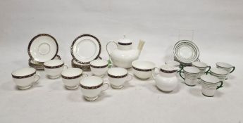 Wedgwood porcelain part tea service 'Marina' pattern, reg no. 4425 and a Fortnum & Mason set of