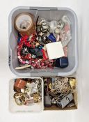 Quantity of costume jewellery, jewellery box, etc (3 boxes)