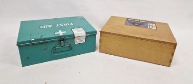 Vintage wooden first aid case labelled 'Dalmuir Trading Company Limited, Glasgow, Scotland' and