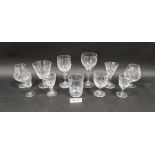 Quantity of assorted cut glass to include Stuart, Webb and Edinburgh wines, liqueur, tumblers and