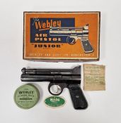 Webley & Scott, Birmingham 'Junior' .177 air pistol, series 2, batch number 351, pull-back barrel