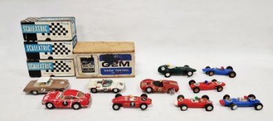 Quantity of boxed, loose and part-built scalextric slot cars to include C54 Lotus (boxed), Ferrari
