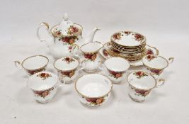 Royal Albert 'Old Country Roses' part tea service comprising of six cups, saucers, teapot, sugar