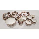 Shelley, late Foley, part tea service in Imari colours, reg nos. 115510 and 118301 to base,